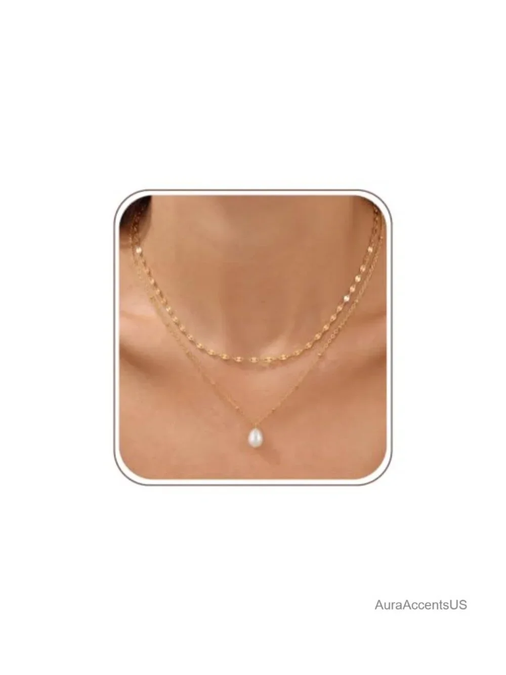 Gemstone or Gold Plated Pearl Layered Necklace for Women